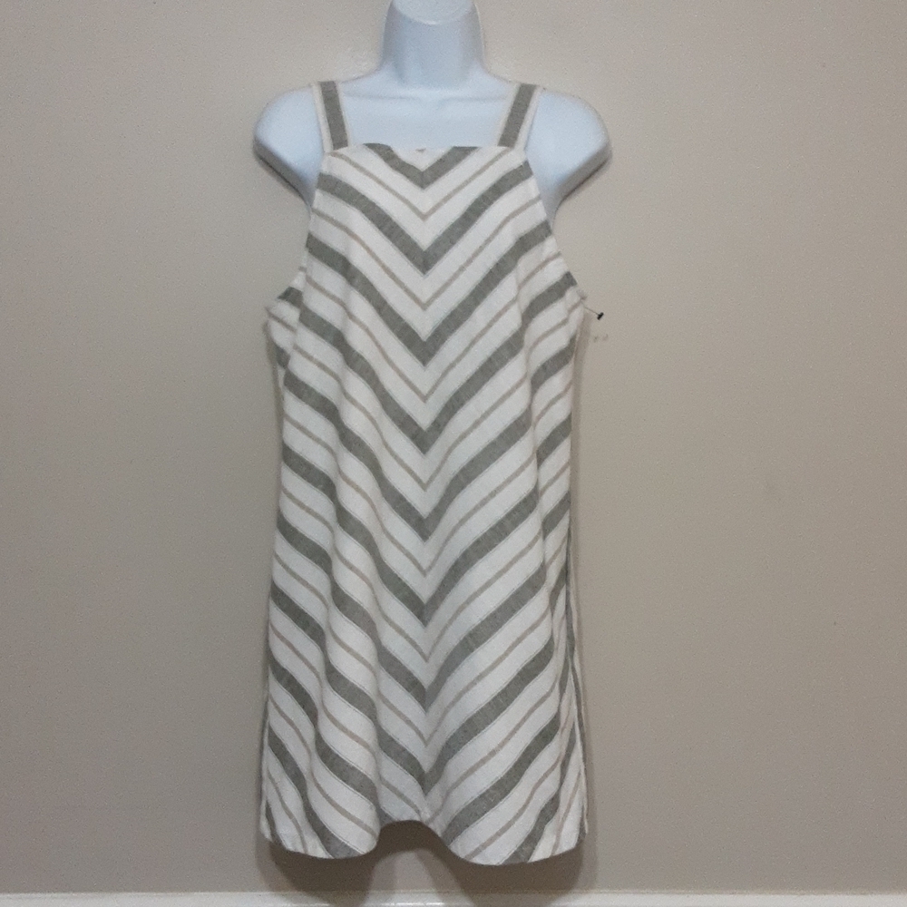 Altar'd state women mini casual stripped linen dress women M vacation beach Y2K